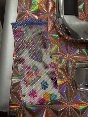 Handcrafted Multicolor Seed Bead Bracelet - Floral Pattern